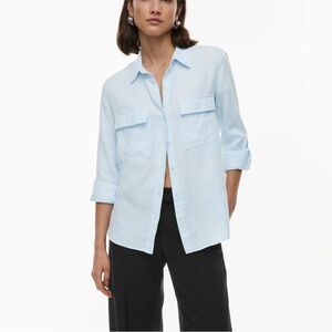 Aritzia Linen shirt blue